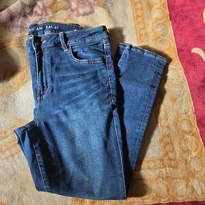 American Eagle Outfitters Women's Dark Blue Skinny Jeans